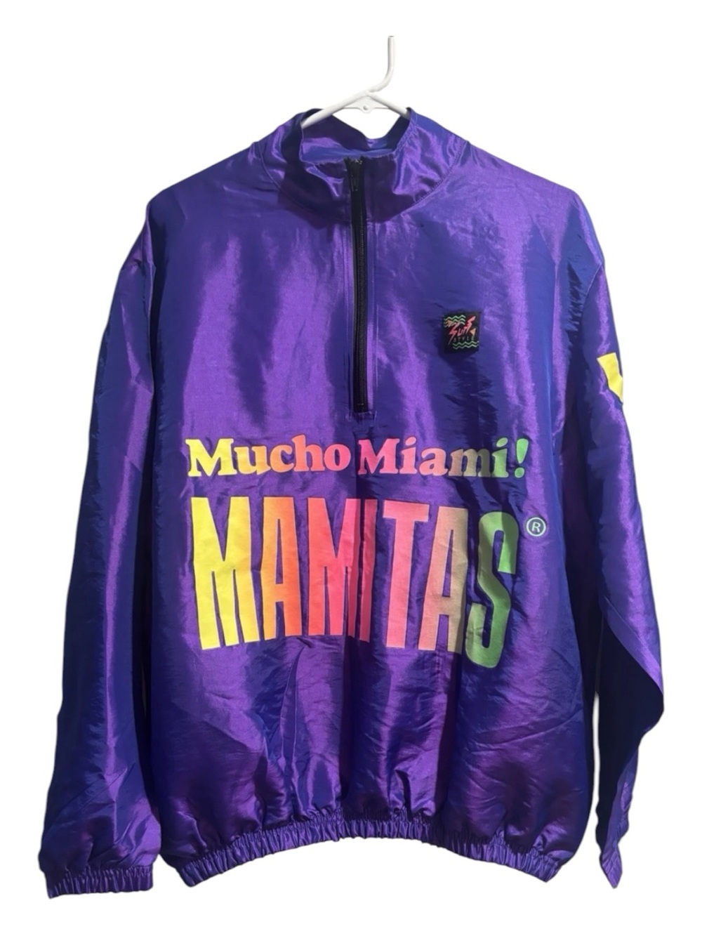 Surf Style Purple Pullover with Colorful 'Mamitas' Logo